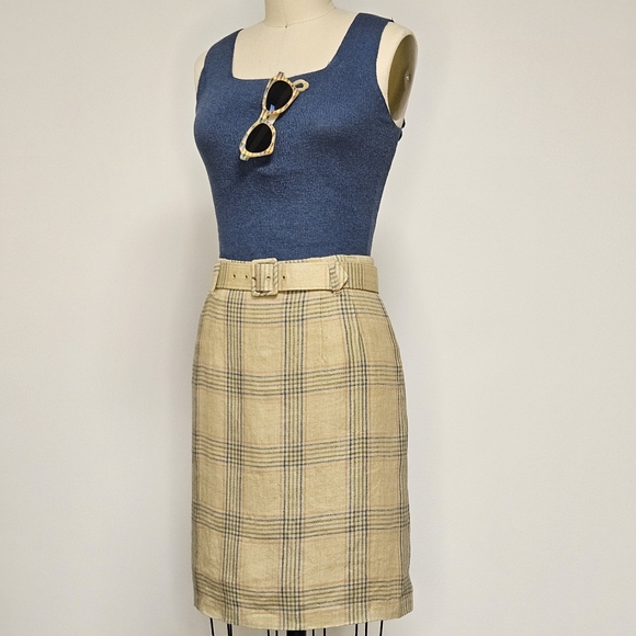 Jax Linen Plaid Skirt - Picture 3 of 10